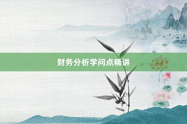 财务分析学问点精讲